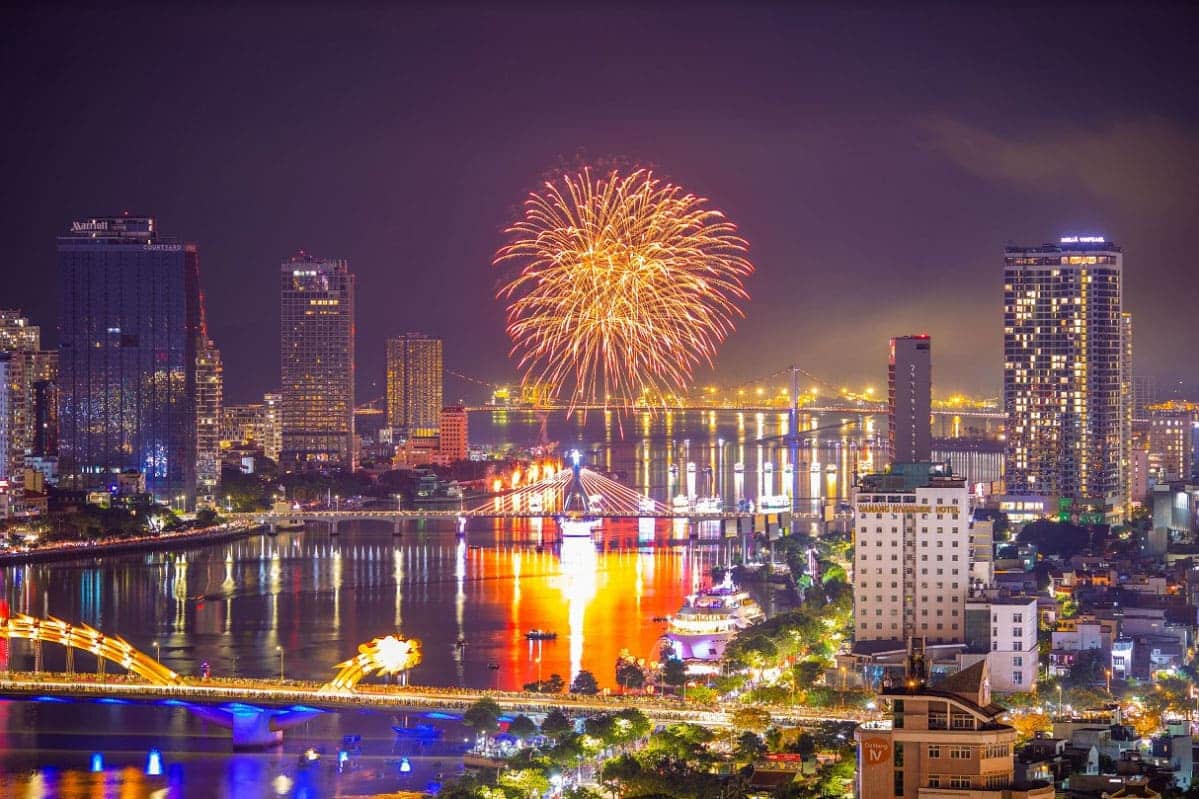 Khu vực sông Hàn trong lễ hội pháo hoa quốc tế 2023.