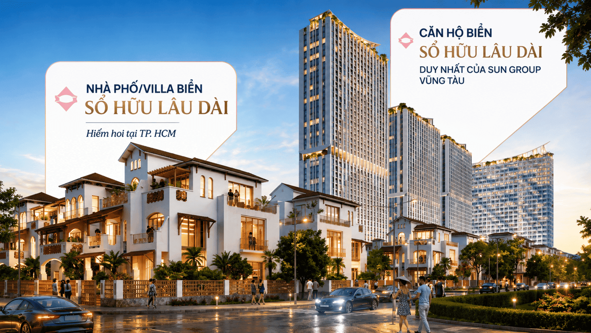 Những căn biệt thự biển Sun Group Vũng Tàu sang trọng mang phong cách kiến trúc châu Âu thời thượng, khẳng định vị thế đỉnh cao và mang lại không gian nghỉ dưỡng biệt lập tuyệt đối cho gia chủ. Tổng thể dự án Sun Group Vũng Tàu có quy mô lên đến 90ha tọa lạc tại mặt tiền đường 3/2 thành phố Vũng Tàu.